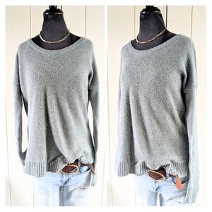 Madewell Women's Grey Textured Crew Neck Sweater sz M